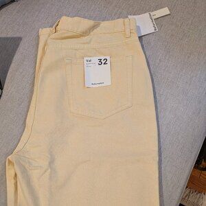 Reformation Val 90s Mid Rise Straight Jeans Yellow - Size 32